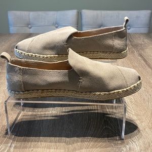 Toms leather/suede espadrilles, color: taupe/camel